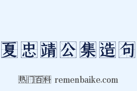 夏忠靖公集造句是什么意思的图片